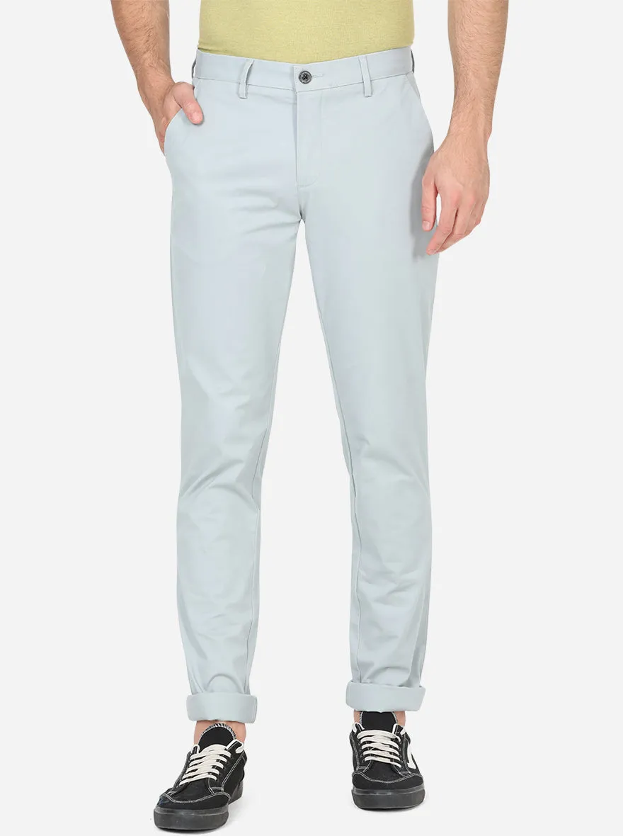 Metal Grey Solid Uno Fit Casual Trouser | JadeBlue