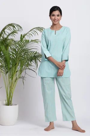 Minty Stripes Cotton Set