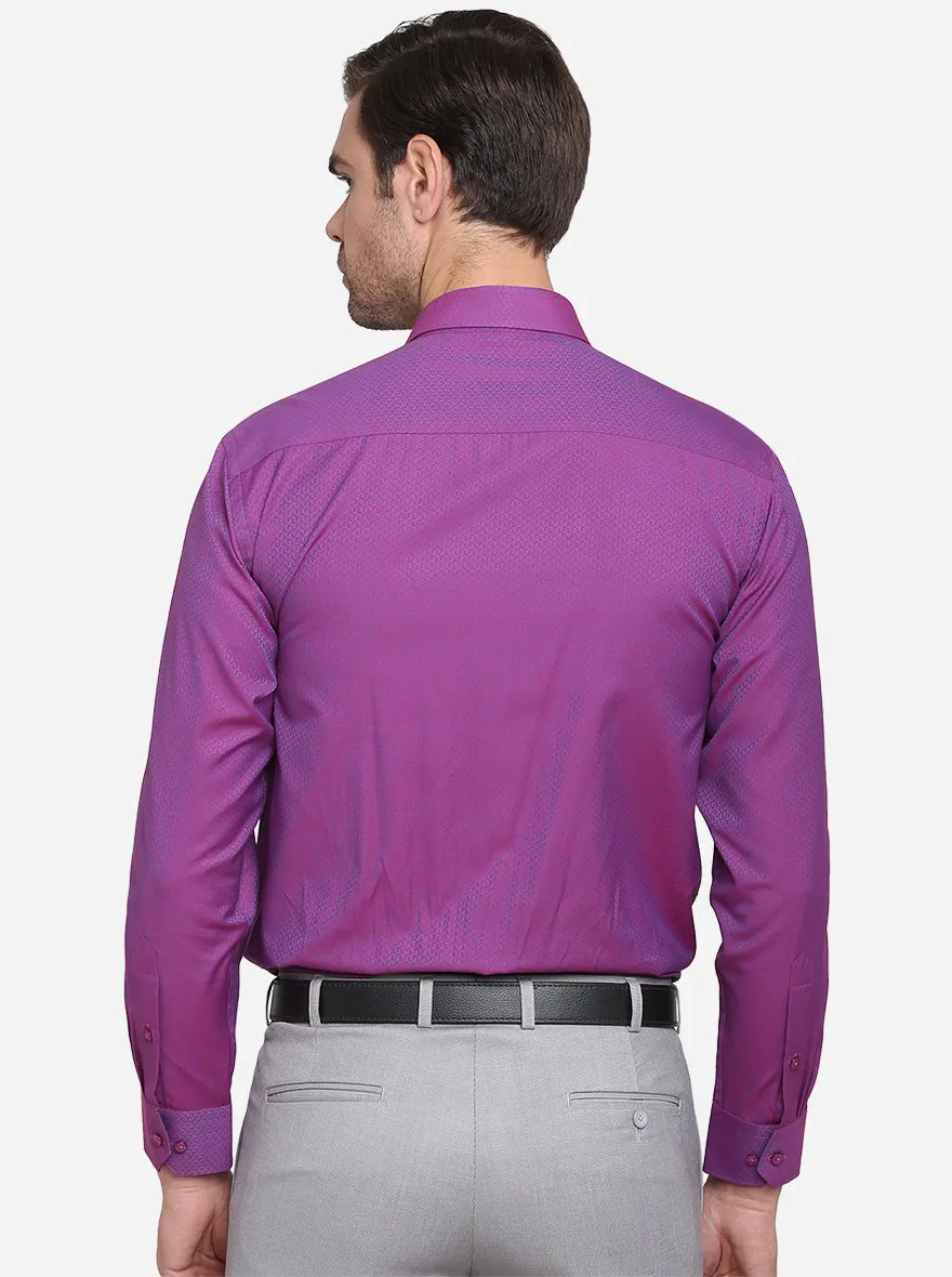 Orchid Pink Dobby Regular Fit Formal Shirt  | Greenfibre