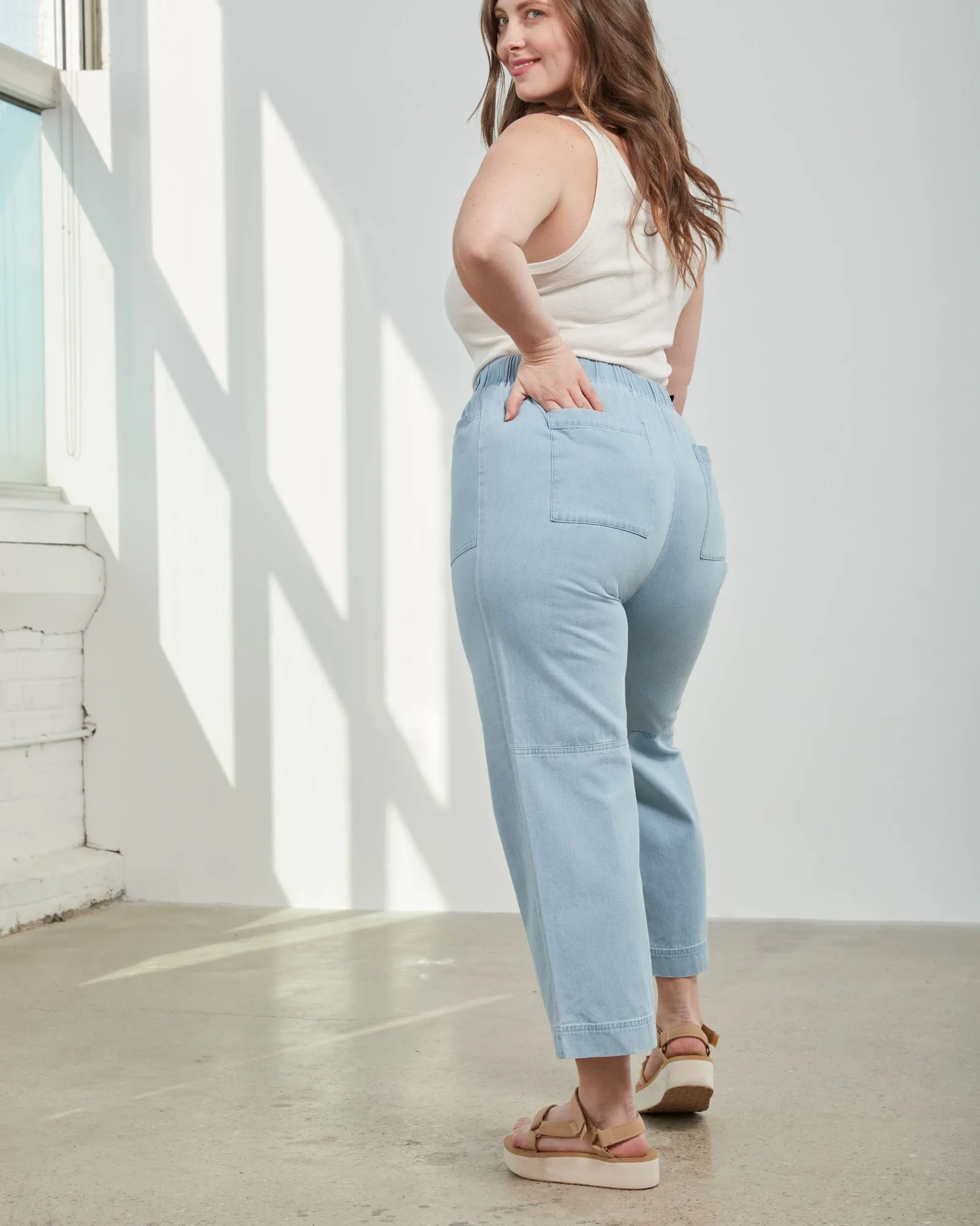 Organic Chambray Pull-On Pant