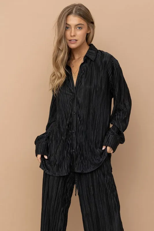 Pita Pleated Blouse Pants Set