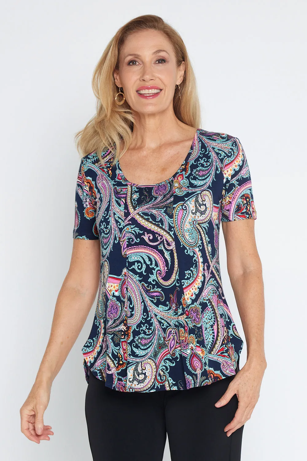 Postage Soft Top - Navy Paisley