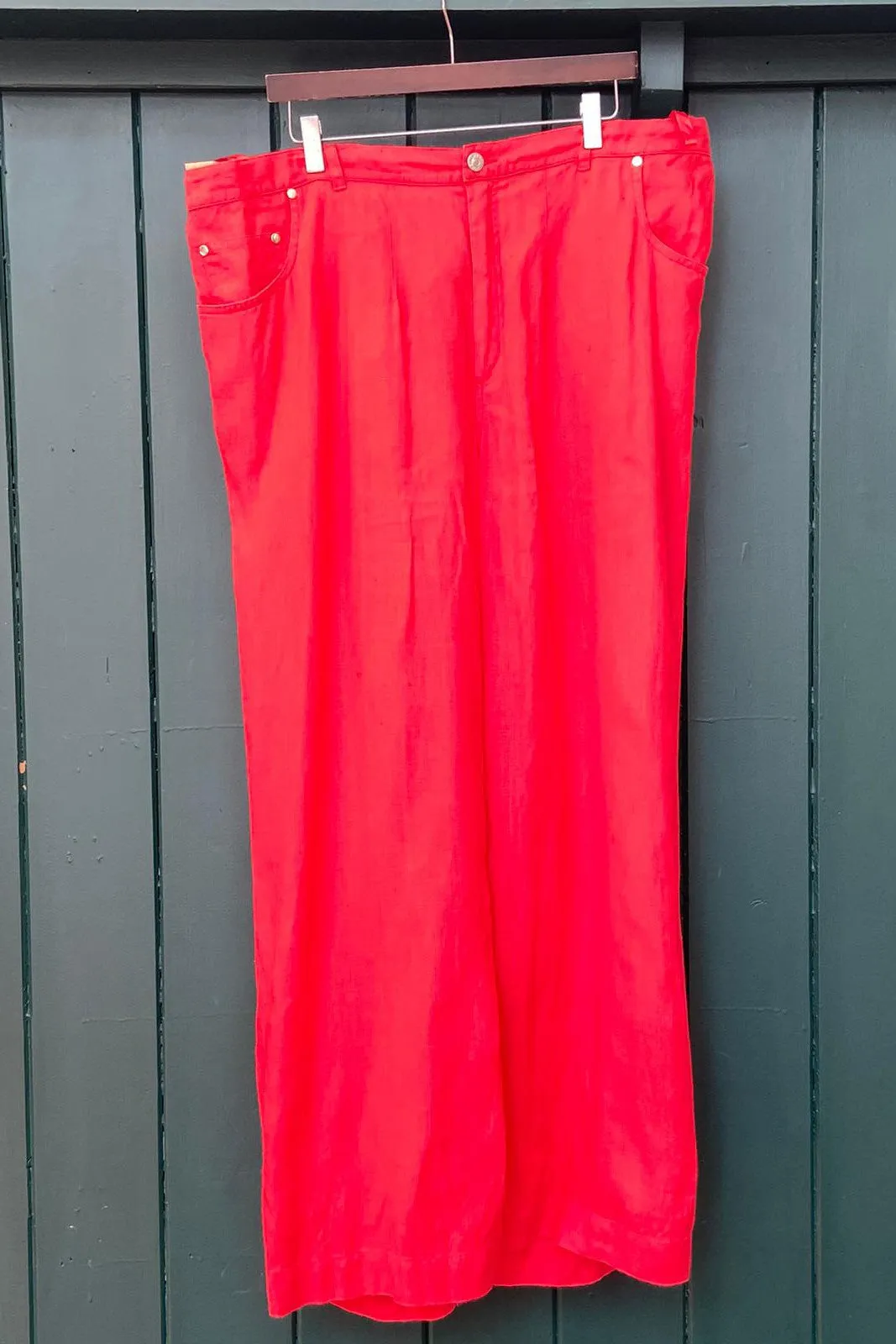 Re-Wear Twister Red Linen Trousers