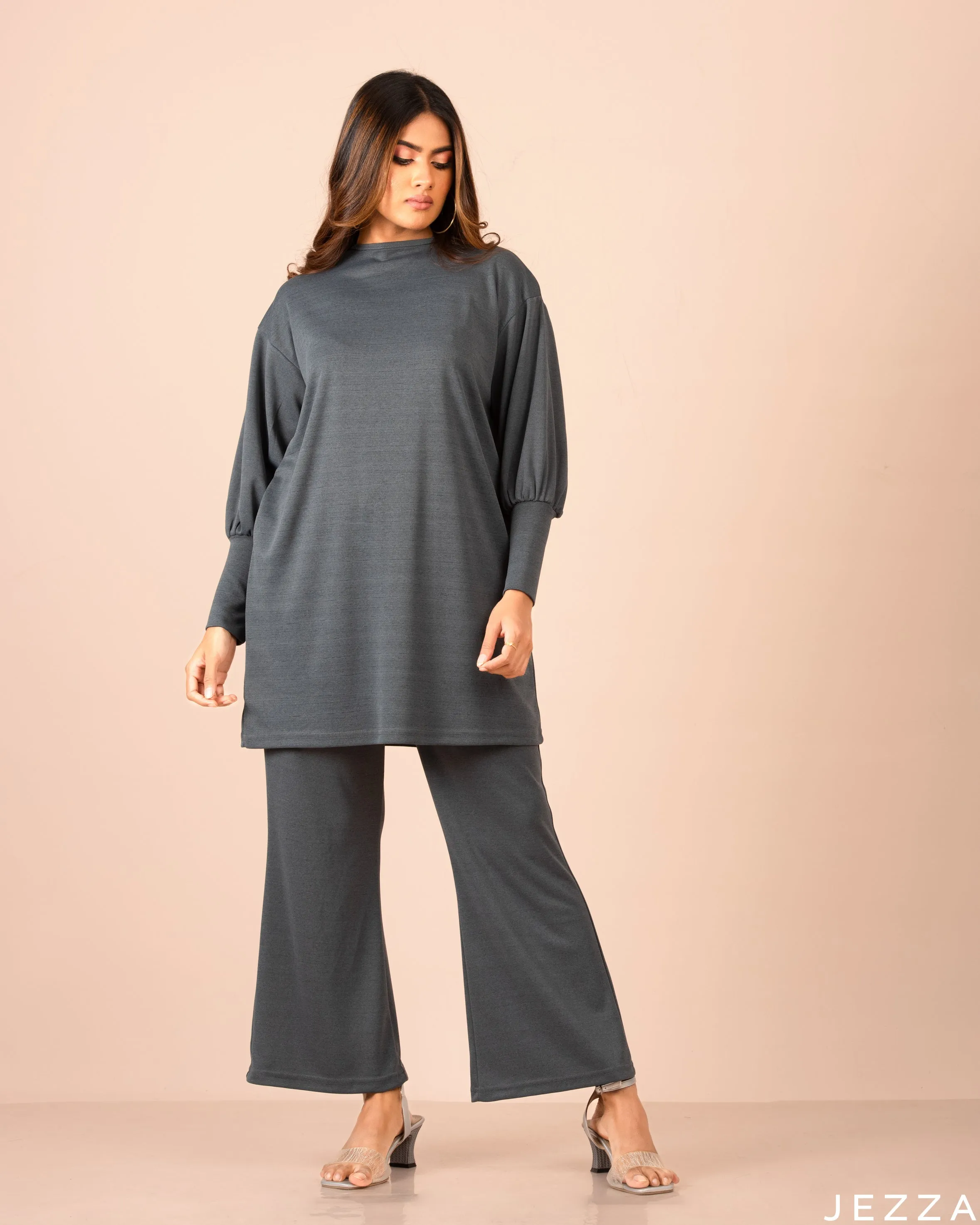 Relaxed Cotton Knit Top & Pant Set 56842/57572