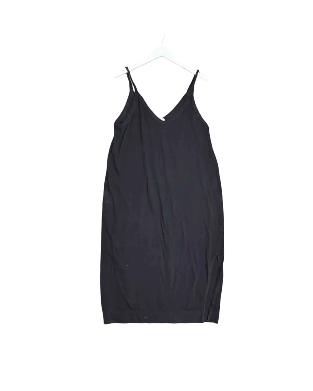 Size XL - Bassike Black Organic Cotton Tank Midi Dress