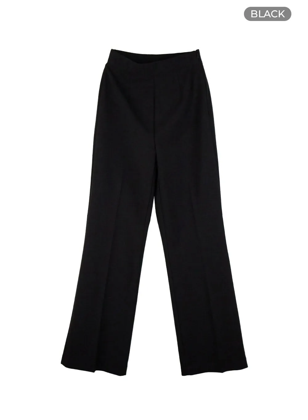 Solid Straight Leg Trousers OS423