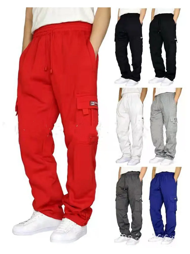 Sports Casual Padded Drawstring Men'S Loose Workwear Trousers