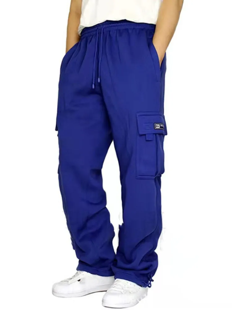 Sports Casual Padded Drawstring Men'S Loose Workwear Trousers