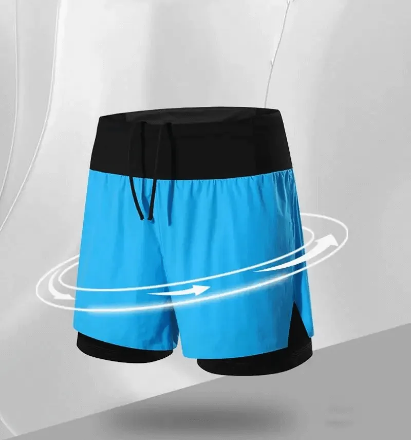 Stylish Men's Dual-Tone Running Shorts with Pockets - SF2200