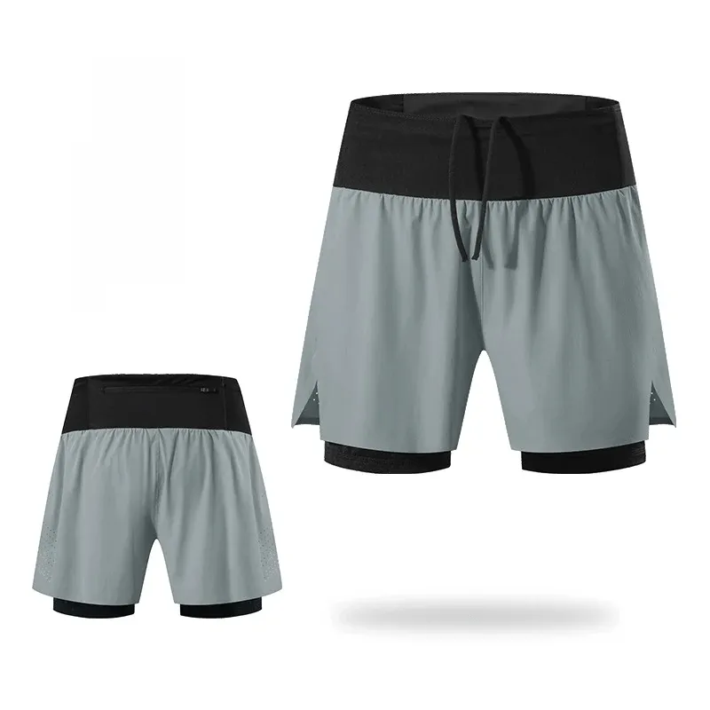 Stylish Men's Dual-Tone Running Shorts with Pockets - SF2200