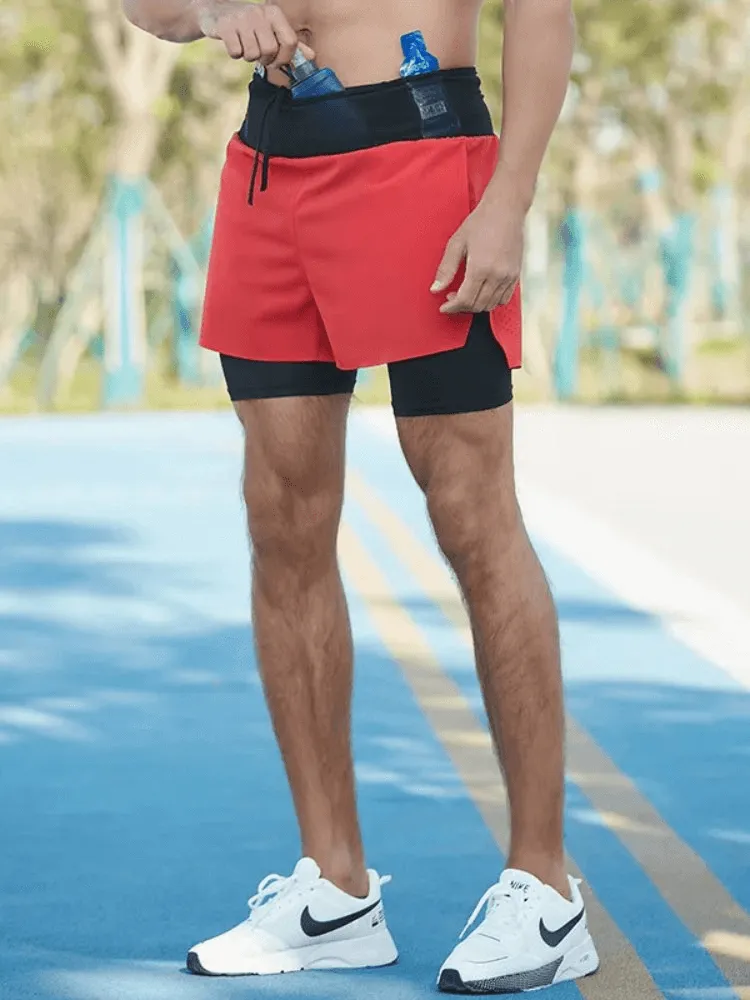 Stylish Men's Dual-Tone Running Shorts with Pockets - SF2200