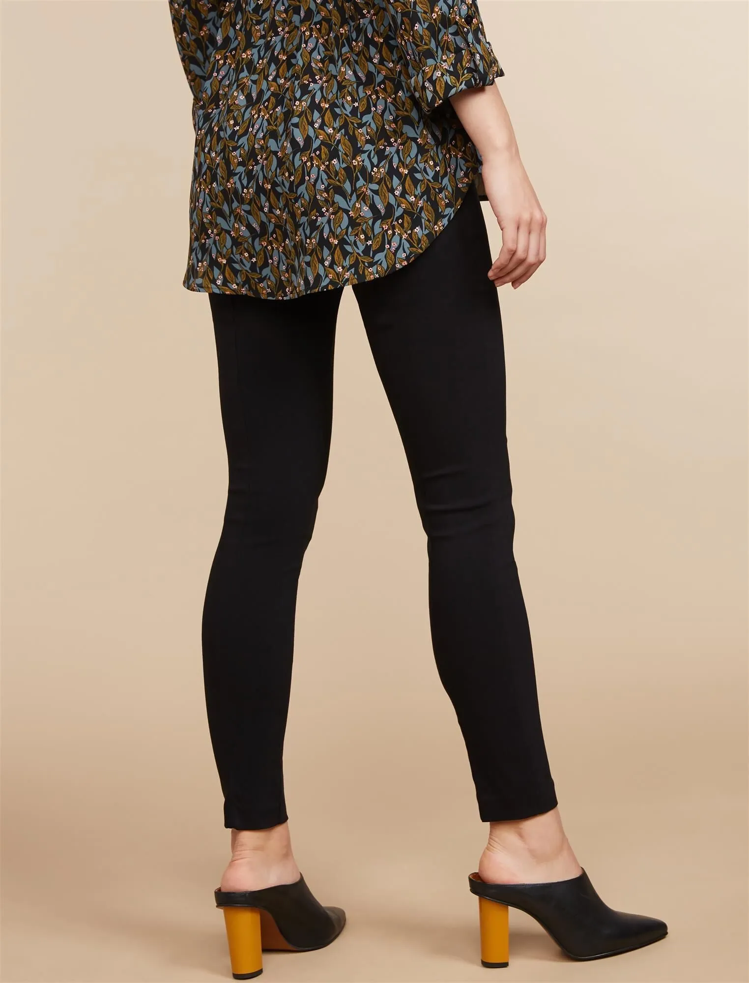 The Maia Secret Fit Belly Skinny Ankle Maternity Pants in Black