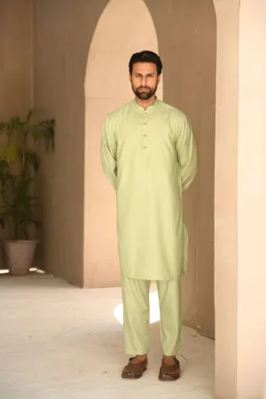 TKMANN - Pistachio Eastern Suit - Kurta & Pajama - Silk Cotton - 2 Piece