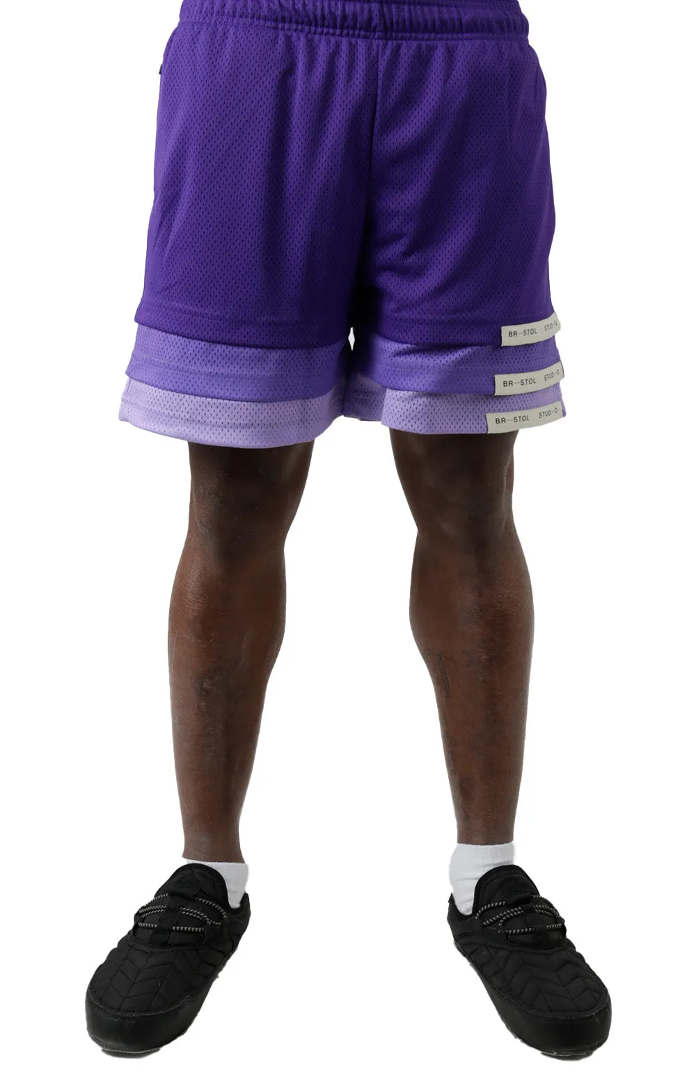 Triple Hem Gradient Shorts - Purple