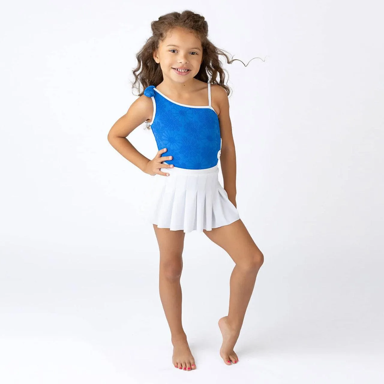 Tween Bottoms | Pleated Active Skirt- White | Shade Critters