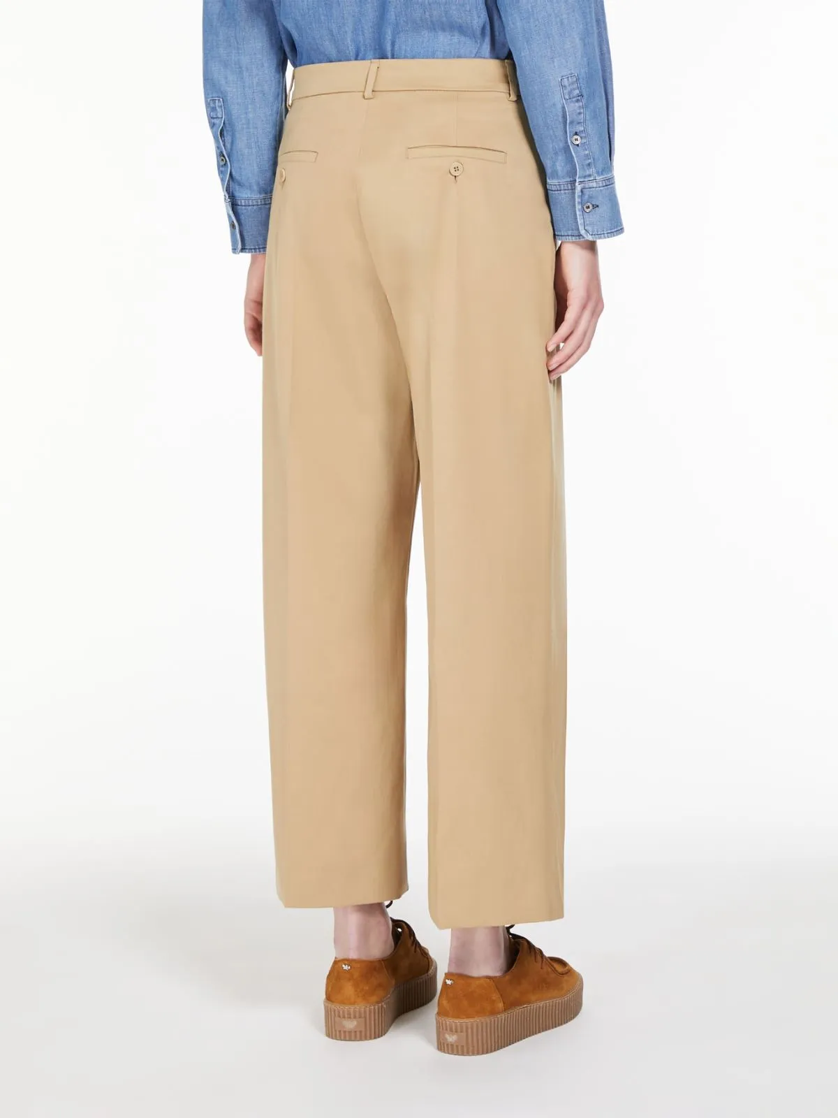 WEEKEND MAX MARA COTTON SATIN CROPPED TROUSERS