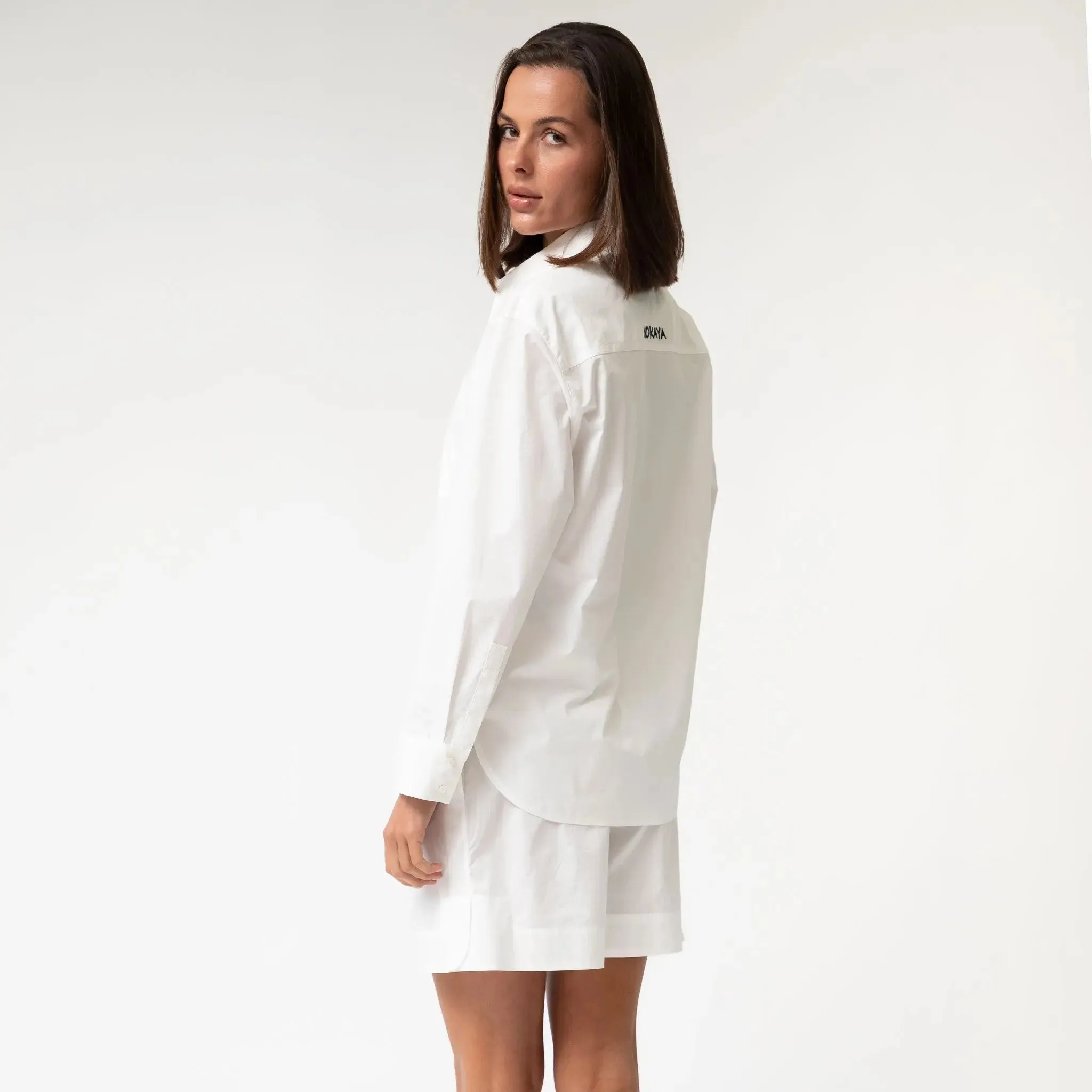 White InStyle Cotton Poplin Shorts